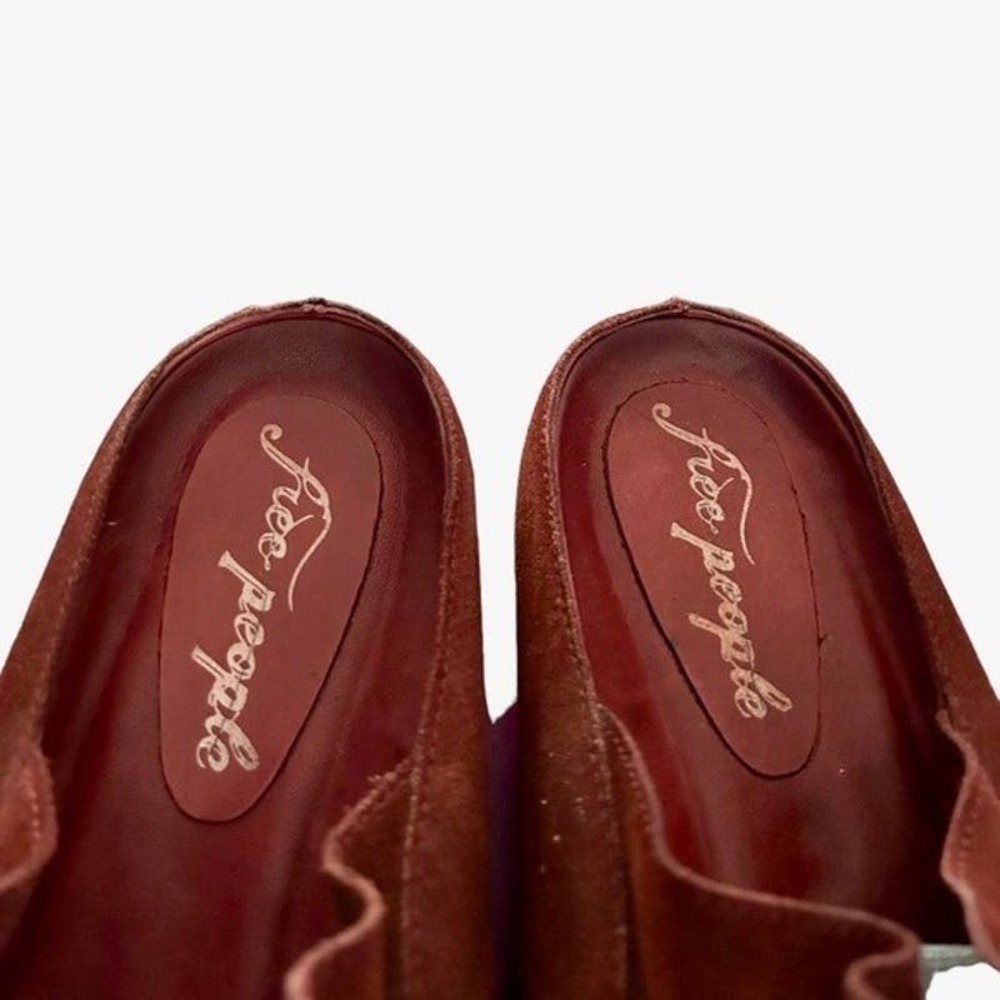 Free People Studded After Riding Mules Suede Slip-On Red Rust Size 10 NEW - Picture 6 of 11